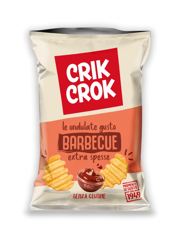 Patatine Ondulate Barbecue Crik Crok