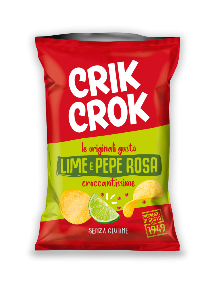 Patatine Lime e Pepe Rosa  Crik Crok